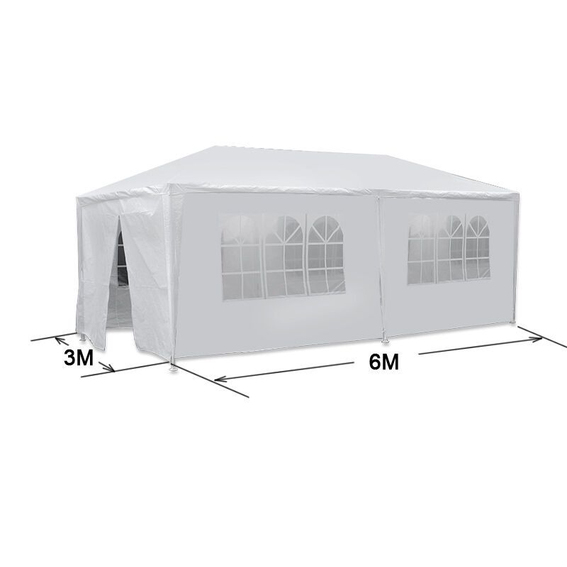 10'x20' White Outdoor Gazebo Canopy Wedding Party Tent 6 Removable Window Walls For Any Occasion