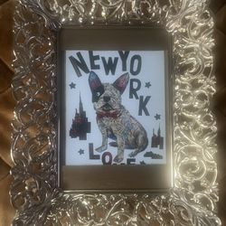 VTG Ornate Gold Metal Filigree 9x7 Pic Frame Glass MCM 