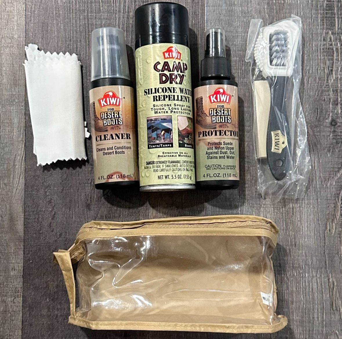 New Kiwi 7-Piece Desert Suede Boot Cleaning & Protectant Kit