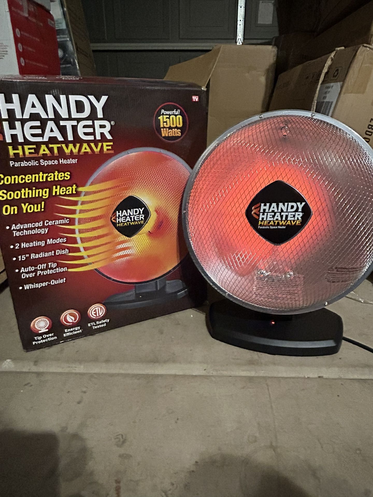 1500-Watt 18.5 in. Electric Ceramic Parabolic Space Heater with Tip-Over Safety