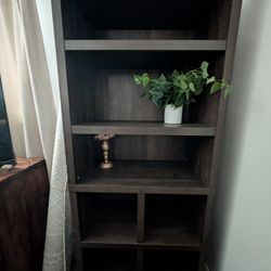 Brown Bookshelf W/ Cube Storage