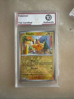 Pokemon Pikachu TGC Graded 10 Reverse Holo