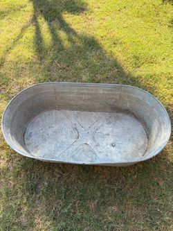 Large Galvanized Metal Tub, 43” Long – Great Small Garden Planter