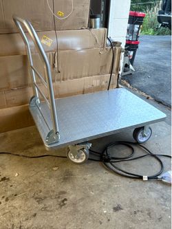 Heavy Duty Platform Truck Cart, Flatbed Cart Folding Hand Trucks, 2200lbs, with 6" Swivel Brake Casters, Foldable for Easy Storage (36" x 24")