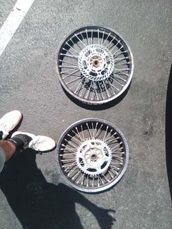 Motorcycle Spoke Wheels Front and Rear Set