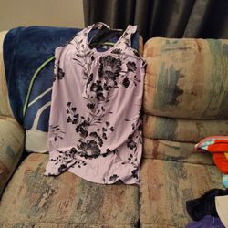APT.9 Intimates Lingerie Sleeveless Gown Ladies Large Pink Black Floral 