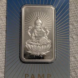 1 Oz Pamp Suisse Lady Lakshmi Silver Bar .999 Fine 
