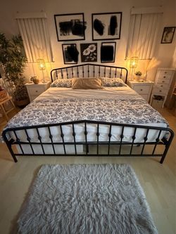 King Size Black Metal Bed Frame