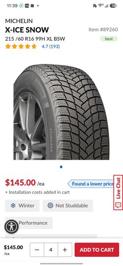 michelin X-Ice snow tires. Brand new