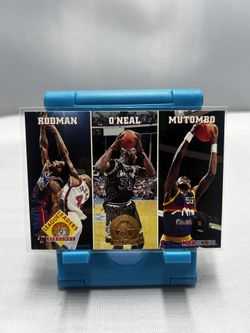 SkyBox 1993-94 NBA Hoops Rodman O'Neal Mutombo League Leaders Rebounds #284
