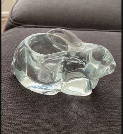 Glass Bunny Tea Candle Holder/Paper Weight