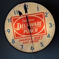 1950s Delaware Punch Advertising Pam Clock 