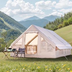 Inflatable Tent for Camping 5-8 Person Glamping Tent with Pump Easy Set up  Used once  Effortless Setup in 10-15 Minutes: Set up your blow