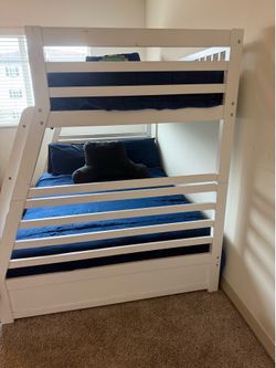 White Twin-over-Full Bunk Bed