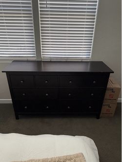 Dark Wood 9-Drawer Dresser