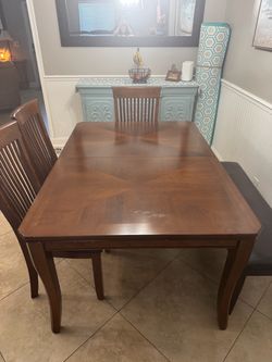 Wood Dining Table with Chairs