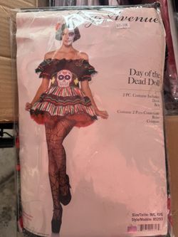 Day Of The Dead Doll Costume ML New!!