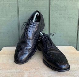 Mens Size 10.5 D - Florsheim Imperial Black Wingtip Balmoral W/ Brogued Styling