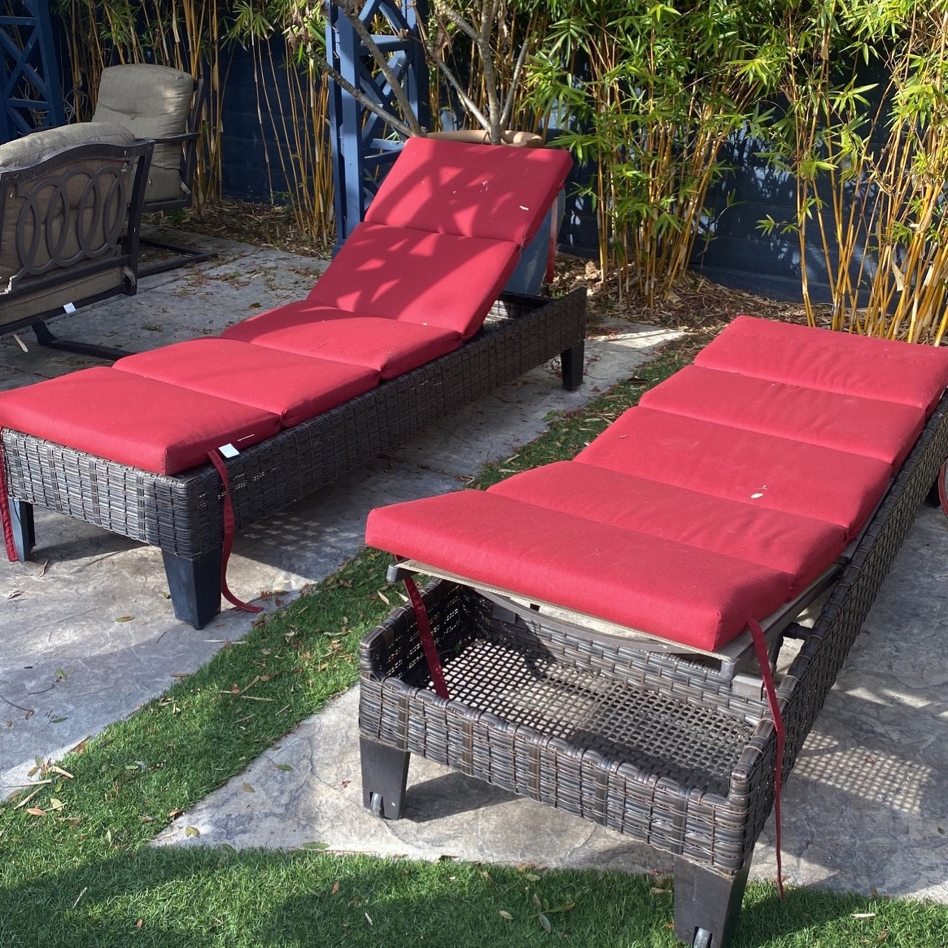 Two Outdoor chaise Lounge Chairs