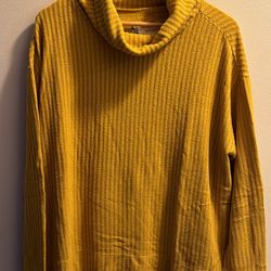 Anthropologie Mustard Oversized Long Sleeved Turtleneck - Medium