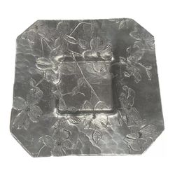  Wendell August Handmade 11 inch Square Forge Tray Flower Print Dogwood