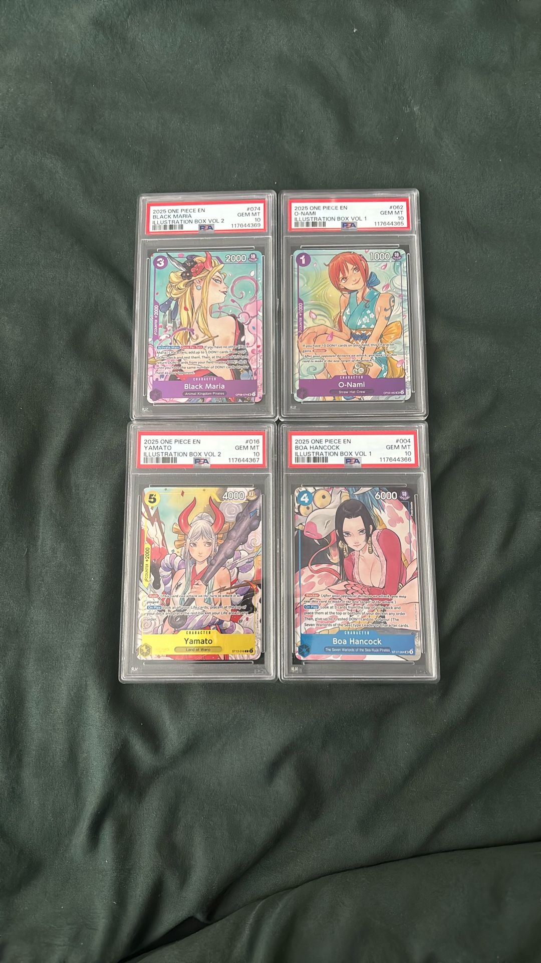 One Piece Illustration Box Promo Cards Vol 1 & 2 PSA 10 Sequential Set