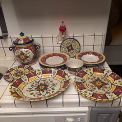 Pier One Hand-painted Set Of Dishes