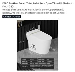 EPLO G20 Tankless Smart Toilet Bidet