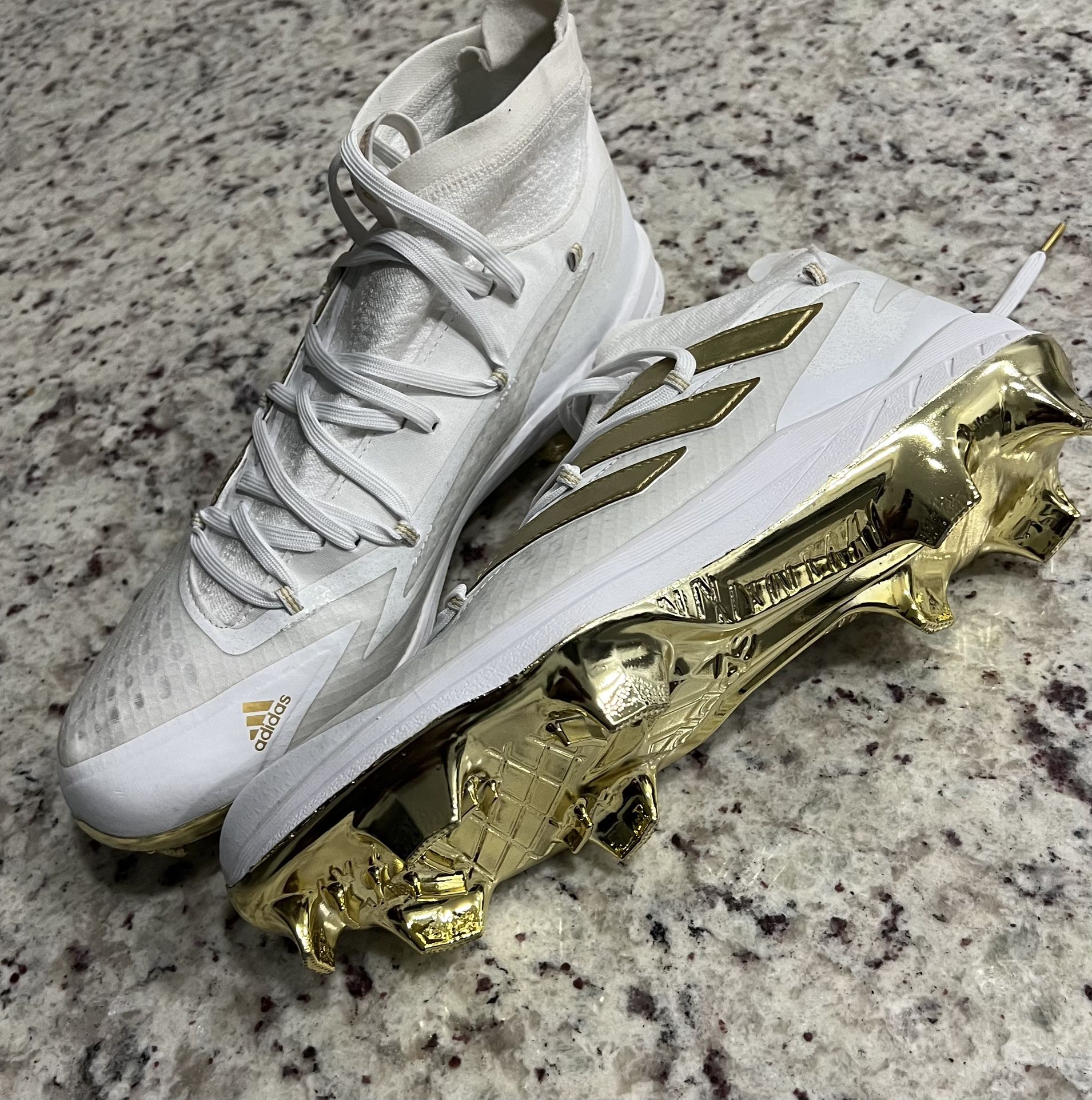 Adidas Adizero Afterburner 8 NWV Baseball Cleats White Gold Men