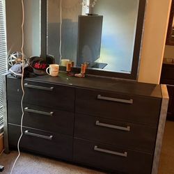 Brown Dresser with Mirror