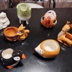 Set of 7 Tiny Indoor Ceramic Planters