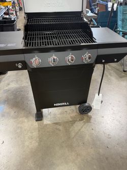 Nexgrill 4-Burner Propane Gas Grill in Black with Stainless Steel Main Lid