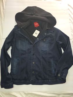 Men's Guess denim flex jacket hoodie XL new