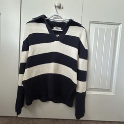 Navy Blue Striped Sweater