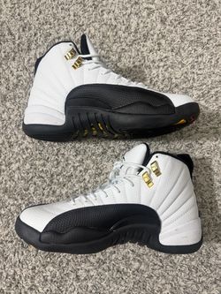 Air Jordan 12 Retro White Black Gold Sneakers