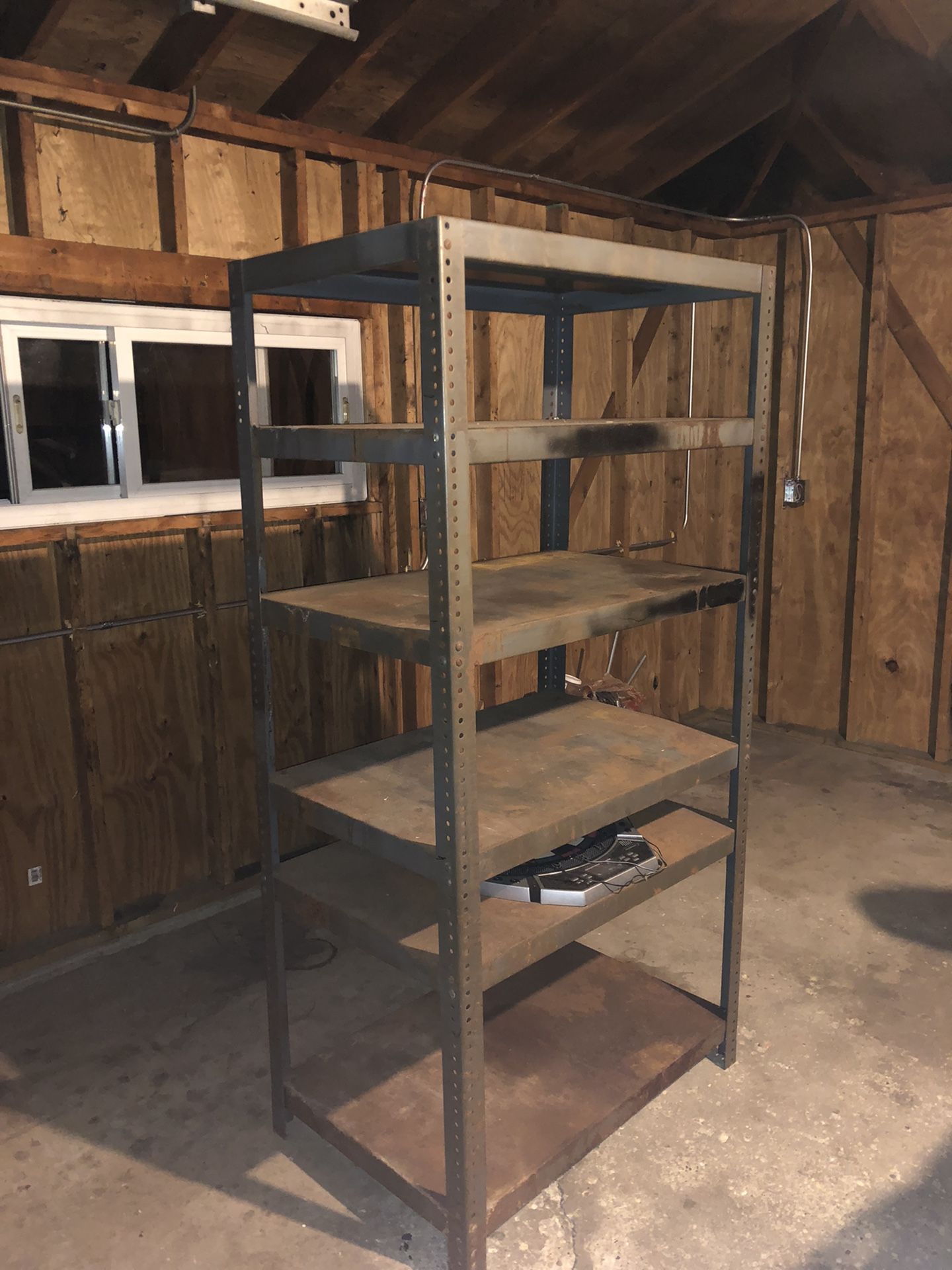metal shelves