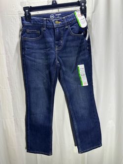 Wonder Nation Unisex Kids Denim Jeans Straight Leg Dark Wash Blue Size 8 Pockets