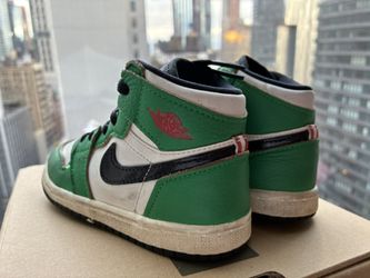 KIDS Nike Air Jordan 1 High Toddler LUCKY Green/White/Black Red Sz 8c