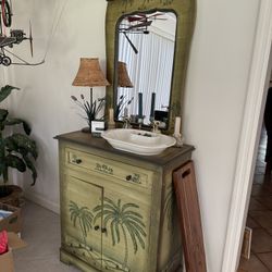 Cabinet Storage With Mirror