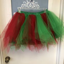 Red & Green Puffy Tutu Skirt- Large 