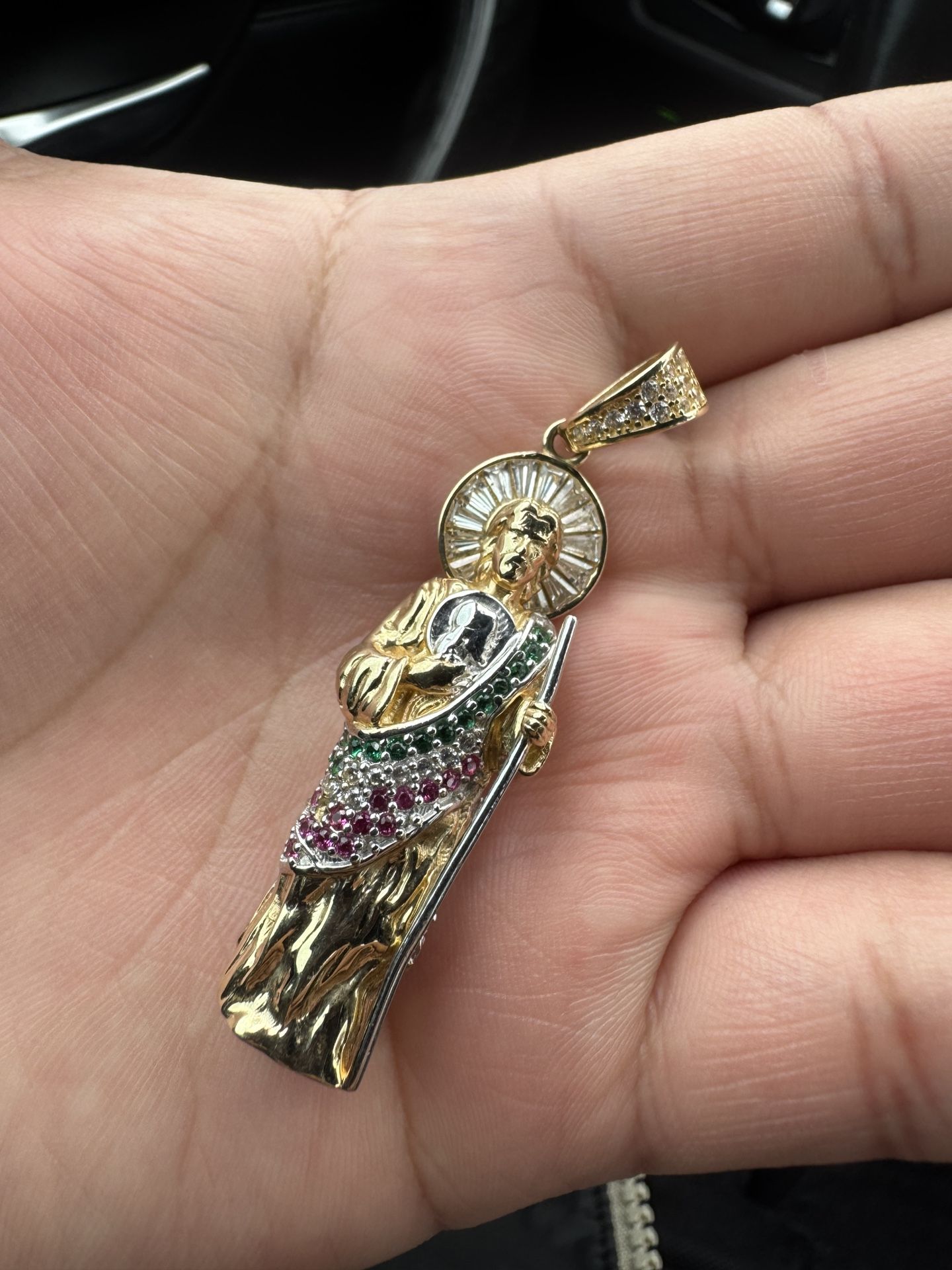 14K Gold San Judas 3D Pendant 