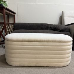 Storage Ottoman Bench 40 inch Upholstered Chenille Fabric Storage Bench for Bedroom End of Bed Stool Aesthetic Large Storag Ottoman for Living Room En