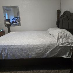 Bed without a mattress.