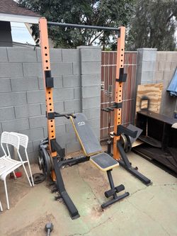 Squat Rack and Weights