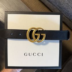 Authentic Gucci GG Marmont Belt Black - Excellent Condition