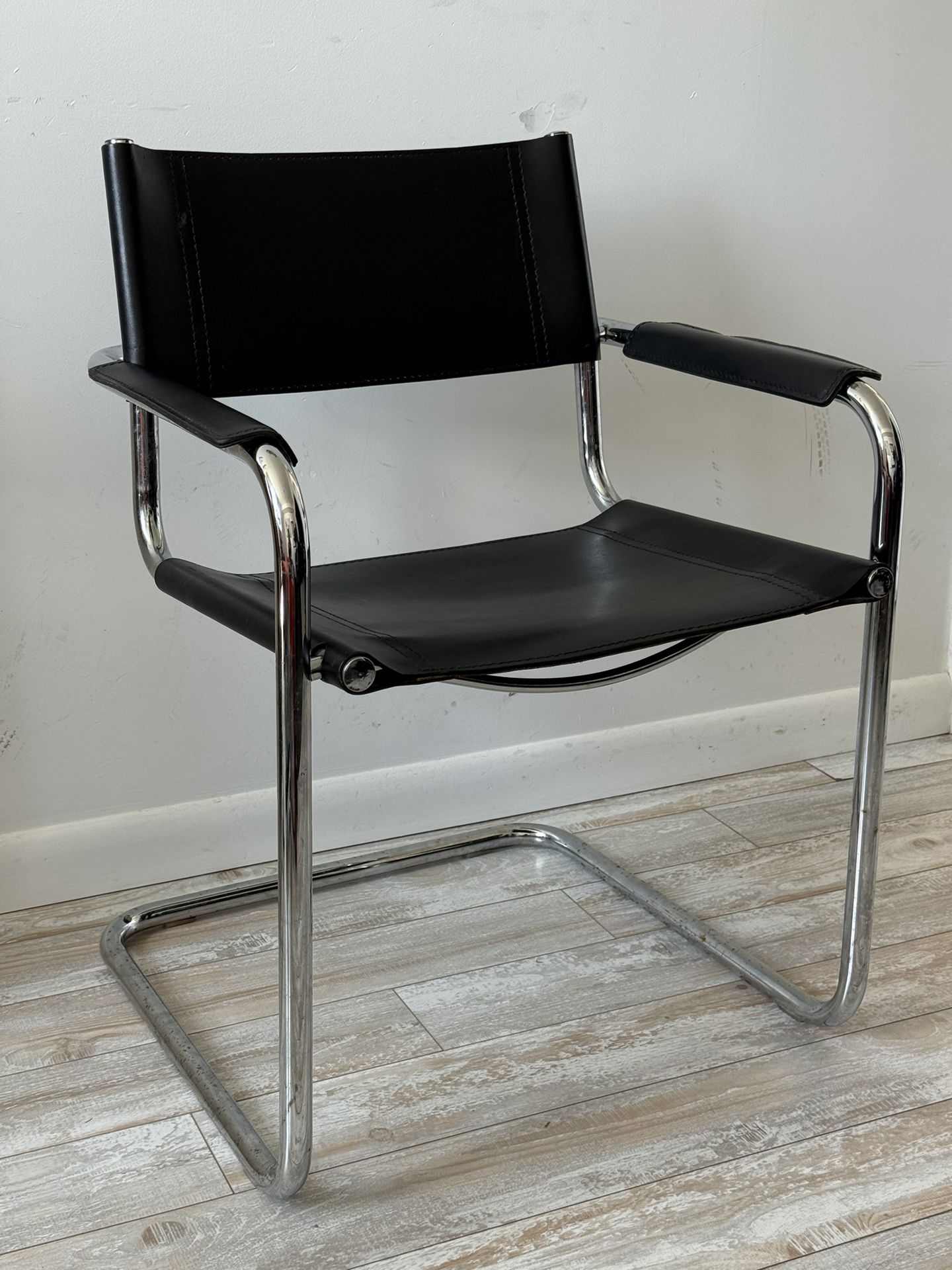 Mid Century Iconic Mart Stam S34 Armchair / Bauhaus Chrome Tubular Steel / 1980s