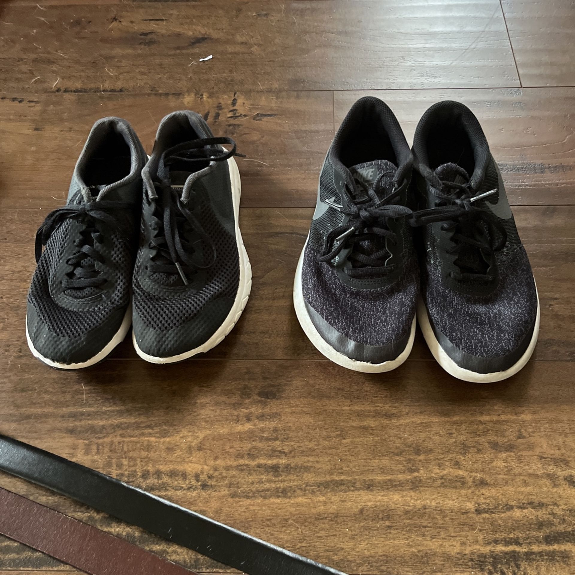 2 Pairs Boys BlackNike Sneakers, 3 Belts