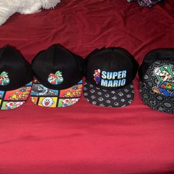 Kids Super Mario Snap Back Hats 