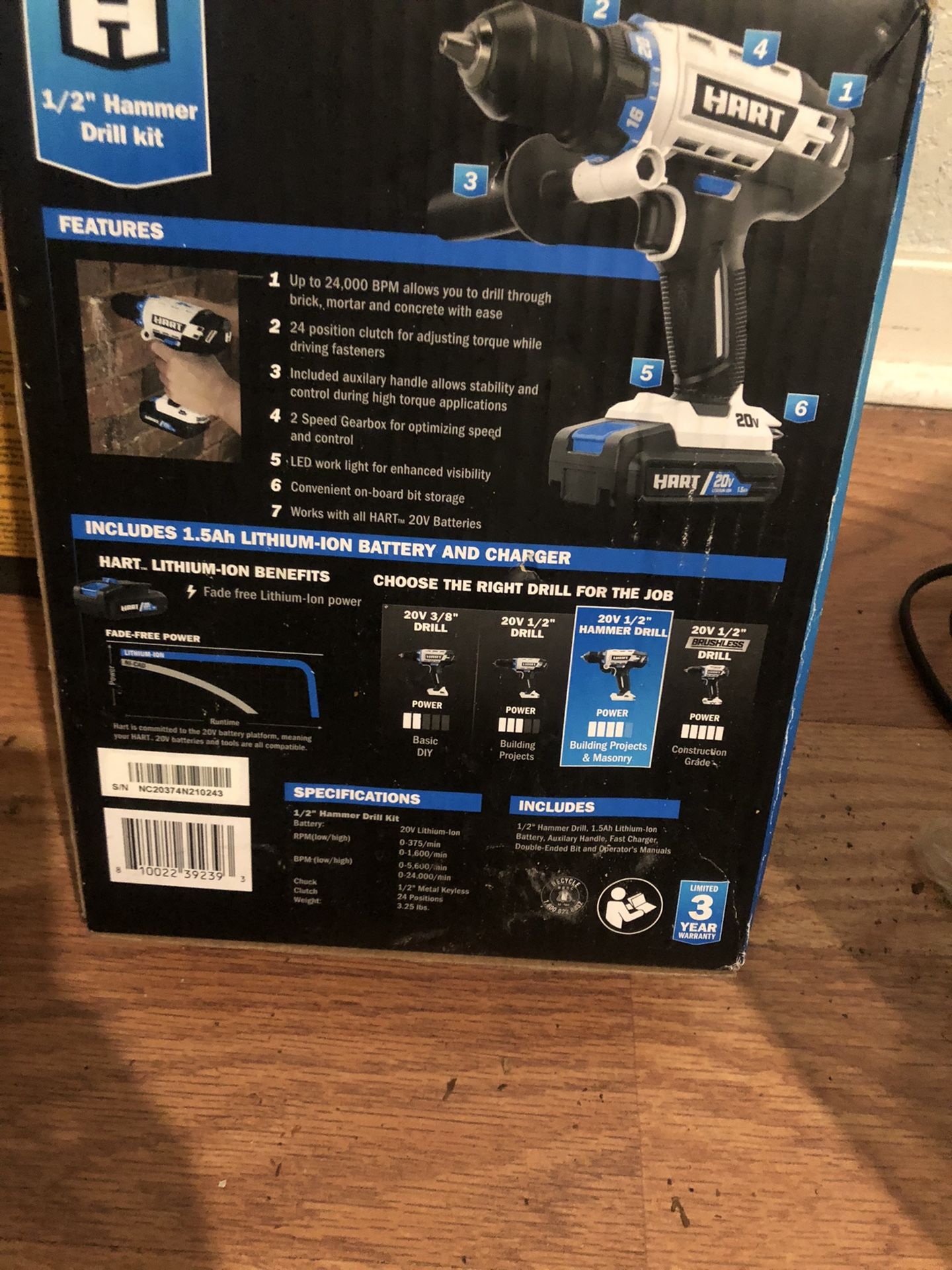 Hart 1/2 hammer drill kit