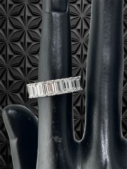 Emerald shape Diamond eternity band in white gold
